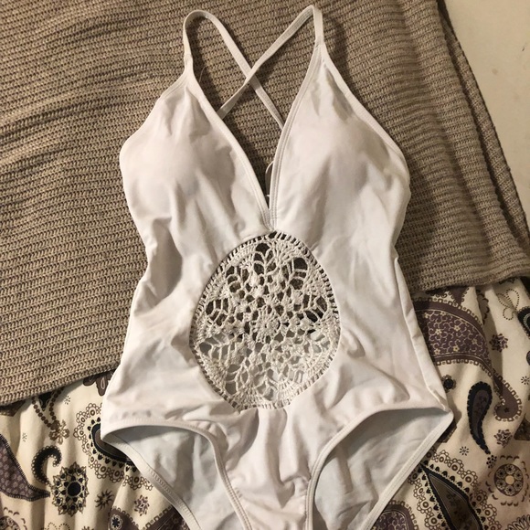 Other - White knit one piece bathing suit